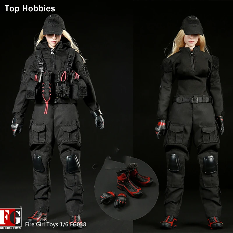

ToysHobbies Fire Girl Toys FG038 1/6 Scale Accessories Dark Night Female Shooter Black Suit F 12" Soldier Military Action Figure