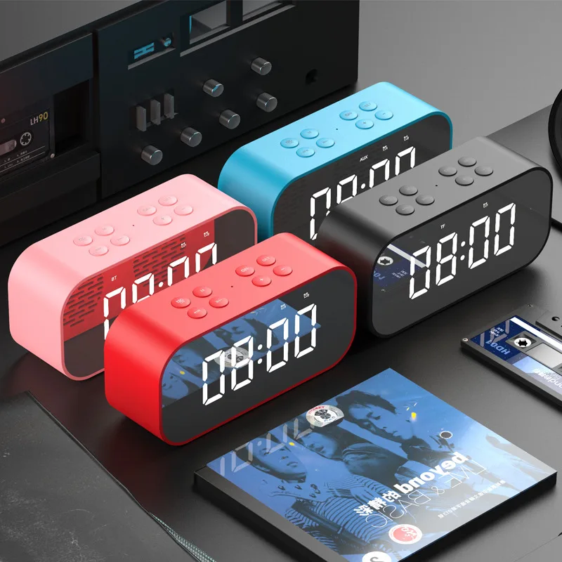 Цифровой светодиодный экран будильника кнопка повтора сигнала Голосовое управление USB/питание от батареи подвесной светодиодный с Bluetooth современный
