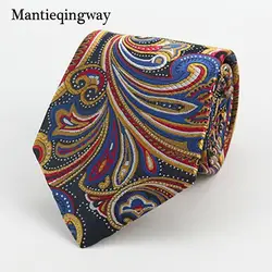 Mantieqingway брендовые Галстуки для Для мужчин Свадебная вечеринка Пейсли цветок галстук полиэстер бабочка в горох 8 см Gravata классические
