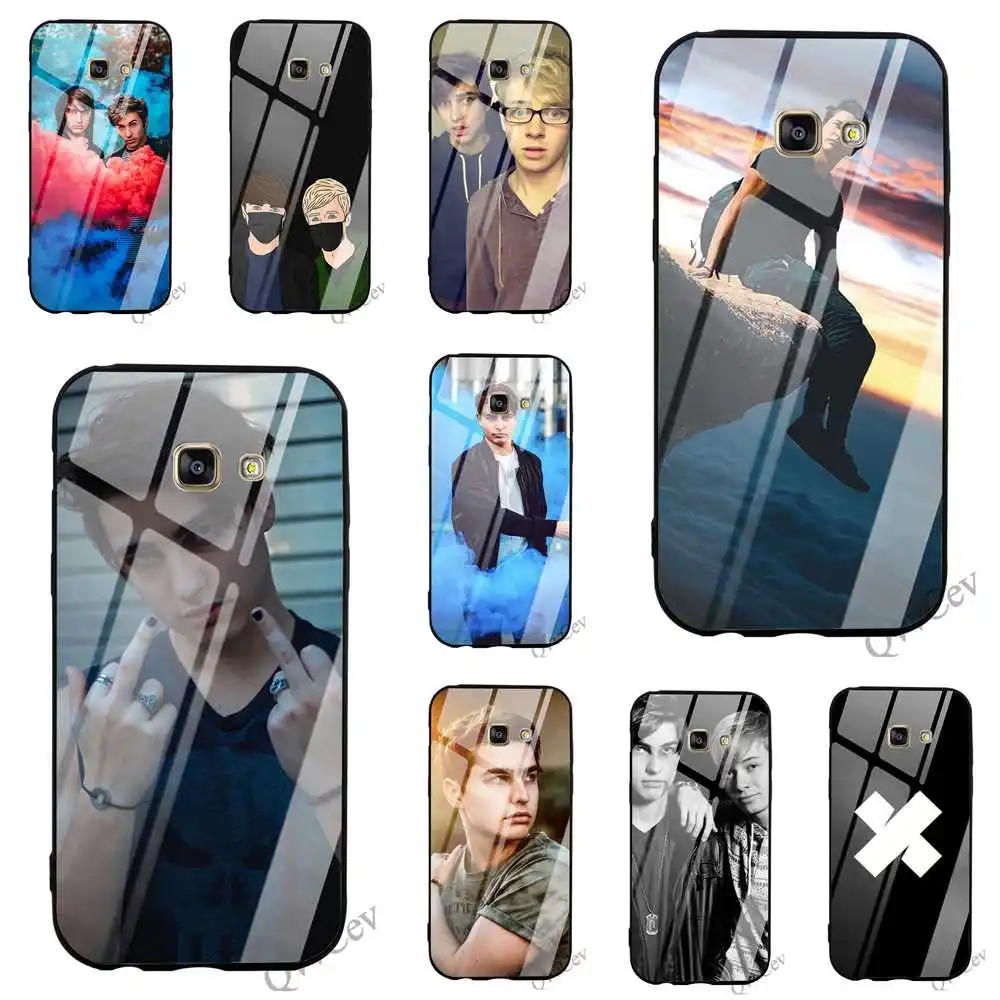 

Print Sam and Colby Tempered Glass Phone Case for Galaxy S8 Cover S7 Edge Note 9 8 Samsung S9 Plus S10 Covers