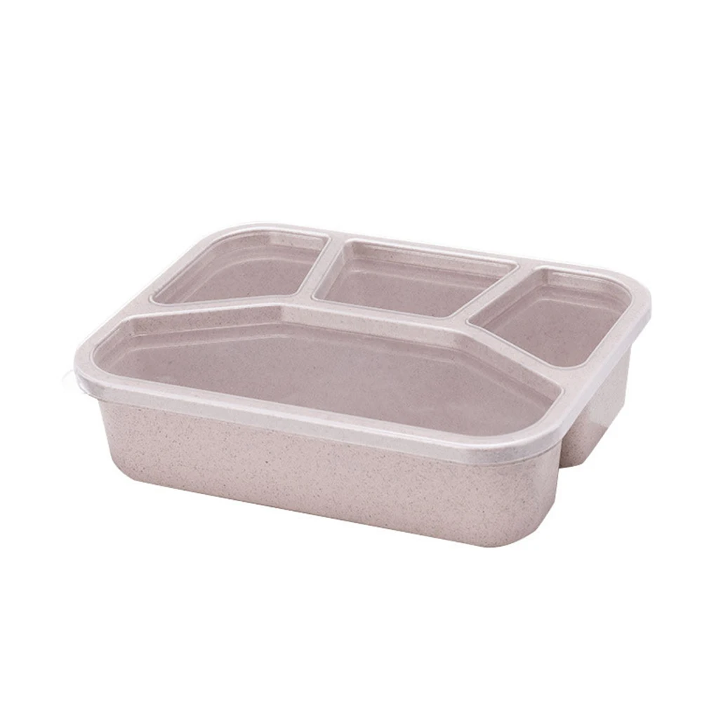 G214237A Hoomall 4 сетки пшеничной соломы Ланч-бокс для микроволновой печи Bento box качество пикника портативный студенческий контейнер для хранения еды посуда Ланч-бокс - Цвет: G214237A