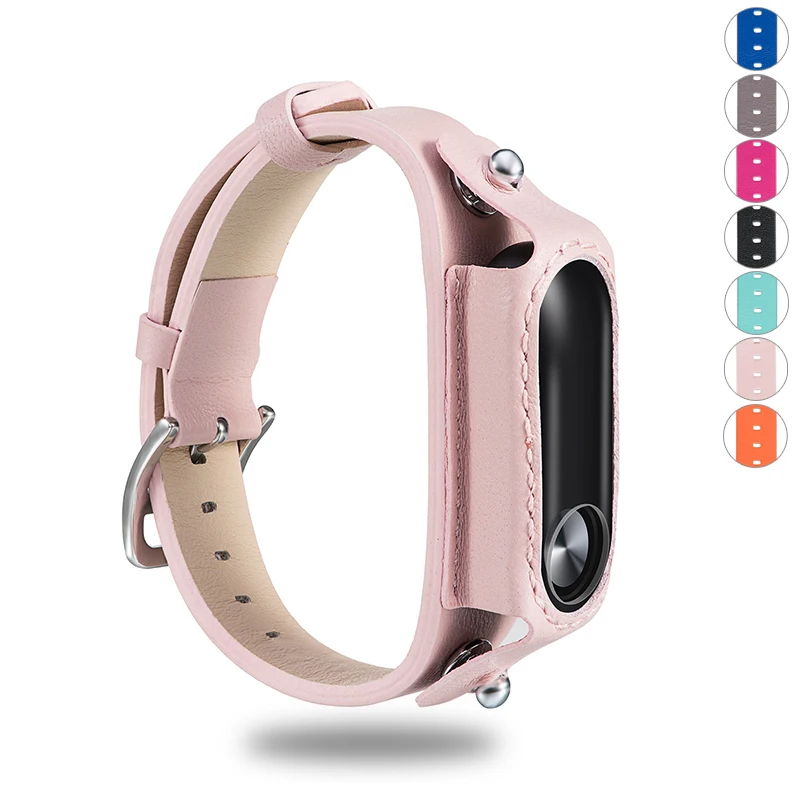 

Essidi Sweatproof Soft Leather Watch Strap Replacement For Xiaomi Mi Band 2 Quick Release Wrist Band Loop Parts