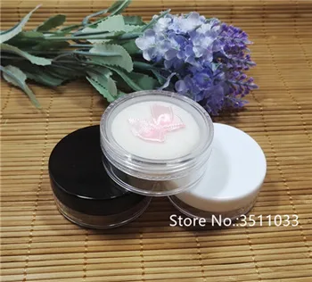 

40pcs Empty Loose Powder Case with Sifter DIY Makeup Tool Round Elegant Cosmetic Powder Container with Clear Black White Cap