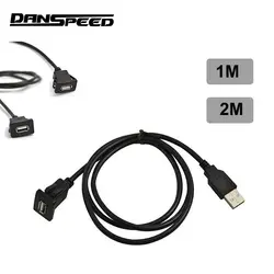 Danspeed 1 шт. 1 м/2 м 3.28ft/6.56ft USB 2.0 мужчин и женщин флеш удлинитель тире флеш Панель крепление кабеля Водонепроницаемый abs формы