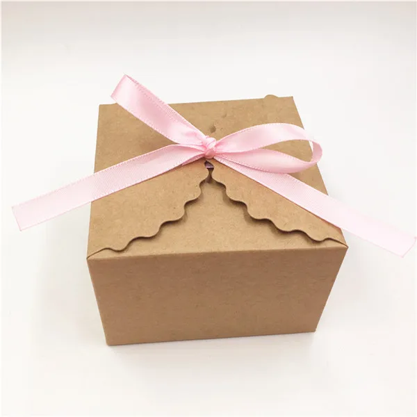 60 шт. красивая упаковка для свадебного подарка, Подарочная коробка для фестиваля, бумажная коробка для хранения ювелирных изделий, конфет, печенья, бумажная коробка - Цвет: brown