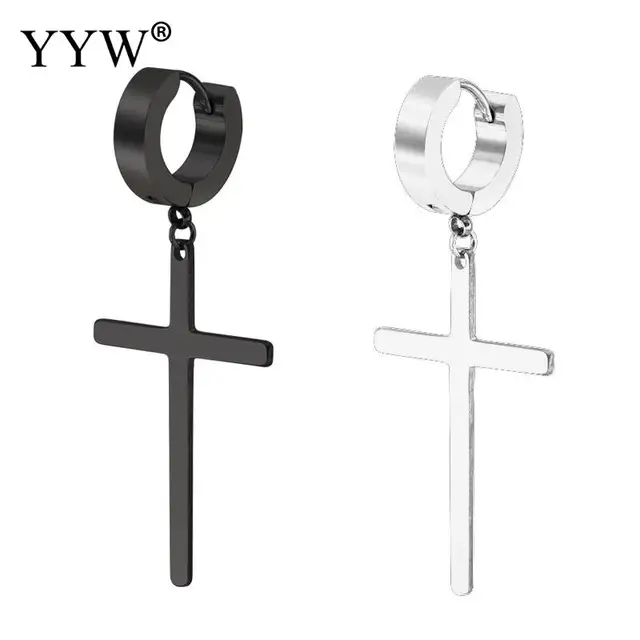 316 Stainless Steel Huggie Hoop Earring Cross Plated Polished 316 Stainless Steel Huggie Hoop Earring Cross Plated Polished Uni More Colors For Choice Sold