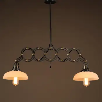 

2018 New Luminaria Loft Style American County Simple Industrial Restaurant Retro Lamp Bar Telescopic Glass LED Pendant Lights