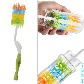 

360 Rotation Silicon Baby Milk Feeding Bottle Brush Nipple Cleaning Tools