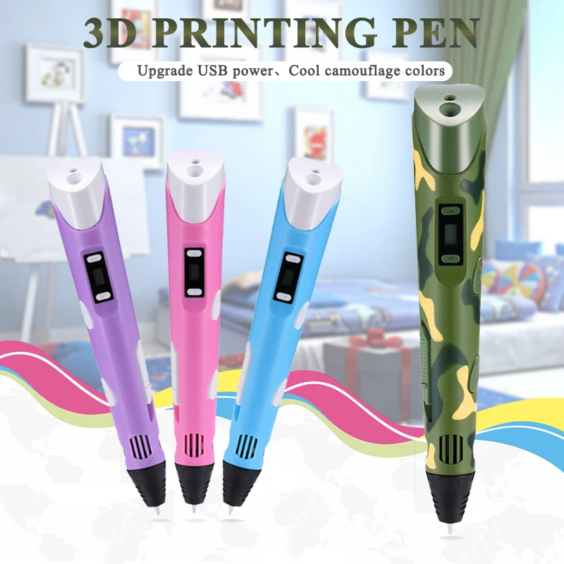 Pаспродажа YEMELYA V2S креативная 3D Ручка для печати со светодиодным дисплеем diy принтер игрушки для рисования Развивающие игрушки для детей подарок на ден...
