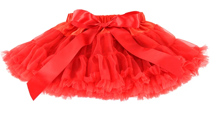 Пышная От 1 до 18 лет шифоновая юбка-американка для девочек; однотонные юбки-пачки; Танцевальная юбка для девочек; Рождественская фатиновая Нижняя юбка - Цвет: Red