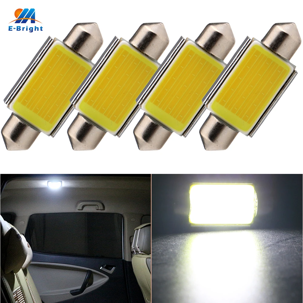 YM E-Bright 4 шт. 39 мм C5W Led CAN-шина COB 15 SMD безошибочные фестоны лампы для чтения багажника