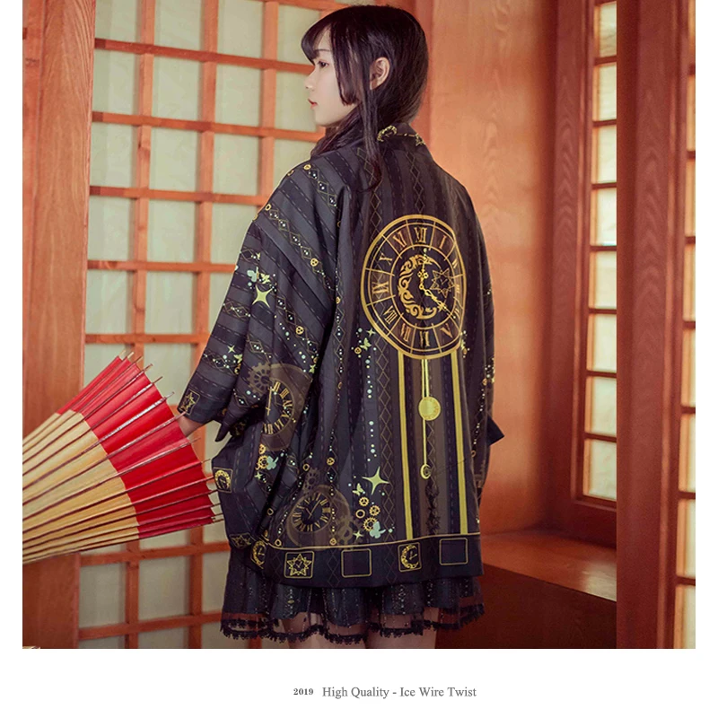 2019 Summer Harajuku Blouse Women shirts Kimono Cardigan Japanese Printed Loose Tops Blusas womens tops and blouses Man gothic