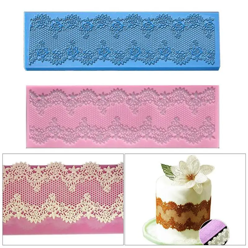 

Flower Silicone Mat Fondant Cake Lace Embossed Cake Mold Sugar Lace Mat Cake Decorating Tool Flower Lace Mat Mold LXW2142