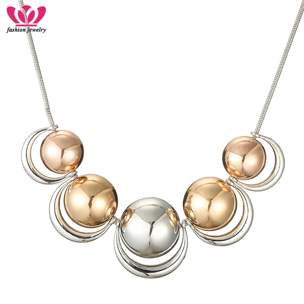 

Silver Big Smooth Beads Round Necklace Women Unique Fashion Trendy Style Choker Necklaces For Women Party Gifts Wholesales