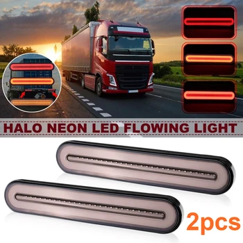 

LED Trailer Truck Brake Light Heavy Cargo Truck Modified Two Color Brake Turn Direction Flowing Driving Signal Lamp Taillight