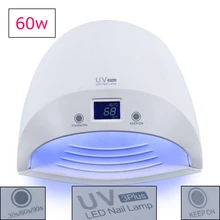 60 Вт Перезаряжаемые Сушилка для ногтей ультрафиолетовые светодиодные лампы 30 s/60 s/90 s Таймер 100-240 v Гель-лак аппарат для маникюра ногтевые лампы