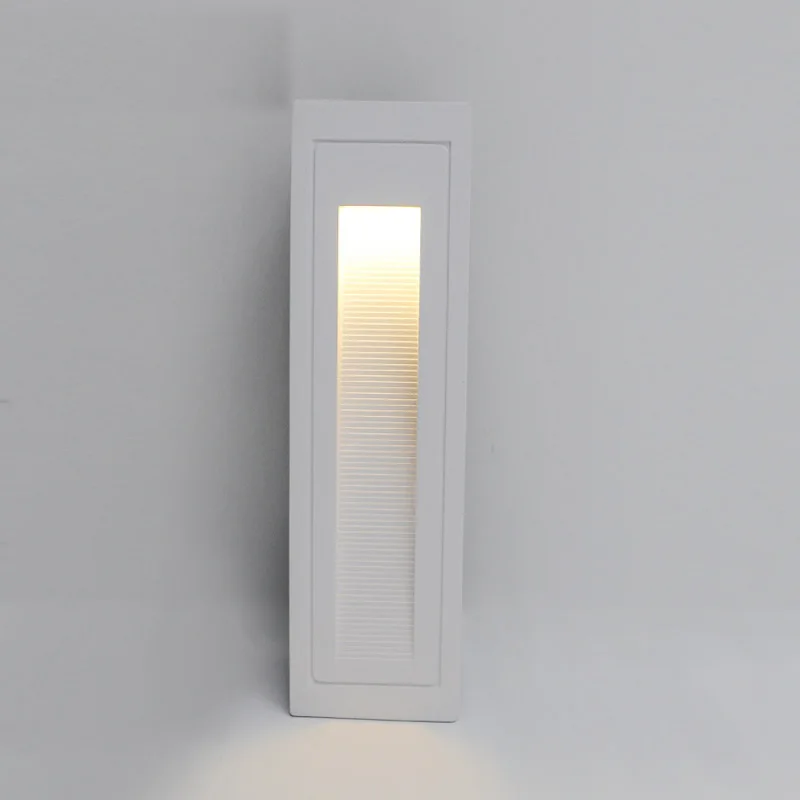 Apextech Outdoor Wall Lamp LED Step Lights Embedded Deck Pathway Yard Stair Light Recessed Corridor Wall Lamp White Black