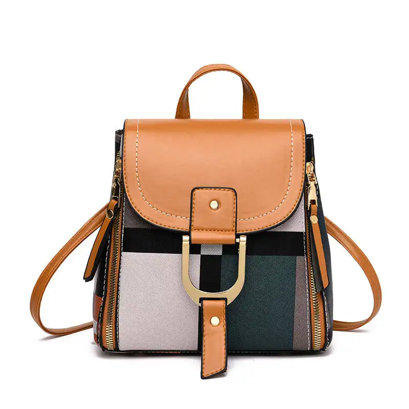 Новые дизайнерские рюкзаки женские кожаные рюкзаки женские школьные сумки для подростков девочек Дорожная сумка ретро рюкзак mochila mujer - Цвет: brown