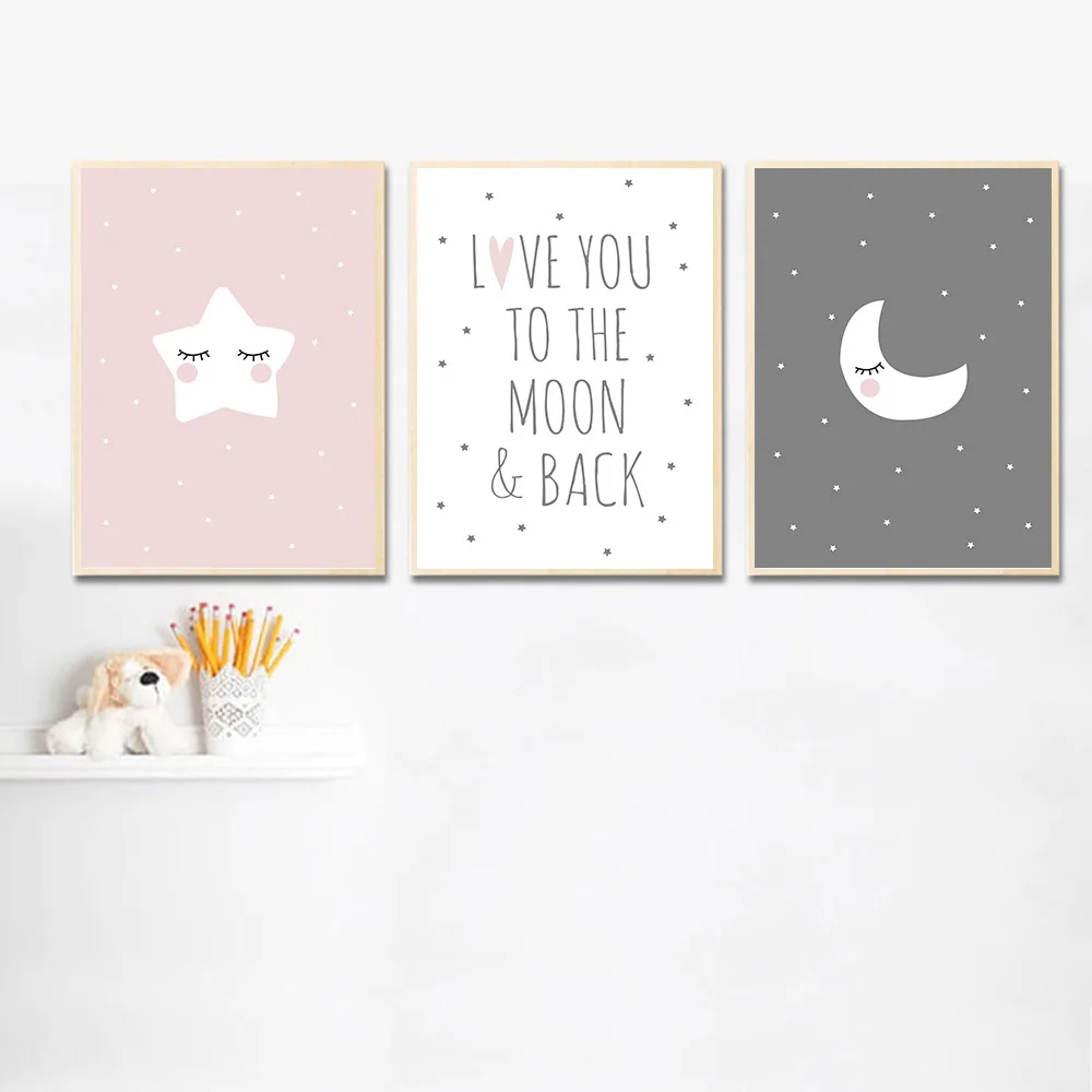Pink Heart Elephant Canvas Painting Wall Art Cartoon Poster Nursery Prints Nordic Kids Decoration Pictures Baby Bedroom Decor | Дом и сад
