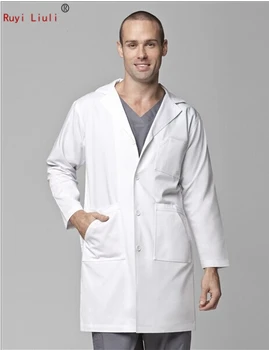 

operating coat men and women dentists in the department of stomatology long sleeve white gown hospital doctor white coat