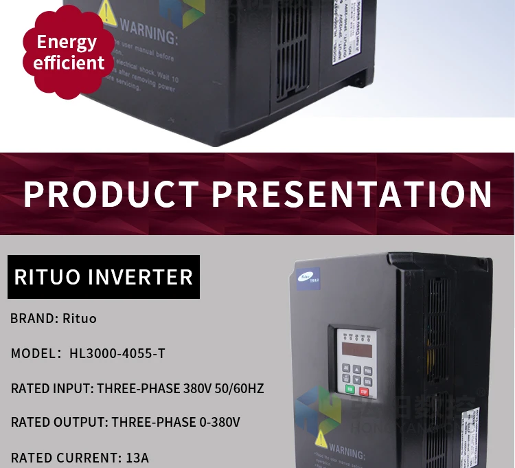 RITUO 5.5KW VFD преобразователь частоты 220 В 5.5kw VFD переменной частоты