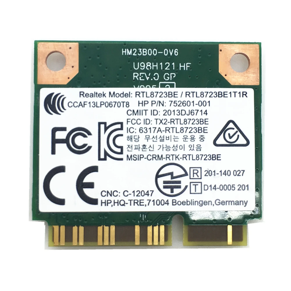 Для RTL8723BE Wifi 300 Мбит/с + Bluetooth 4 0 MINI PCI E карта 753077 001 для 470 455 G2 Бесплатная доставка|card