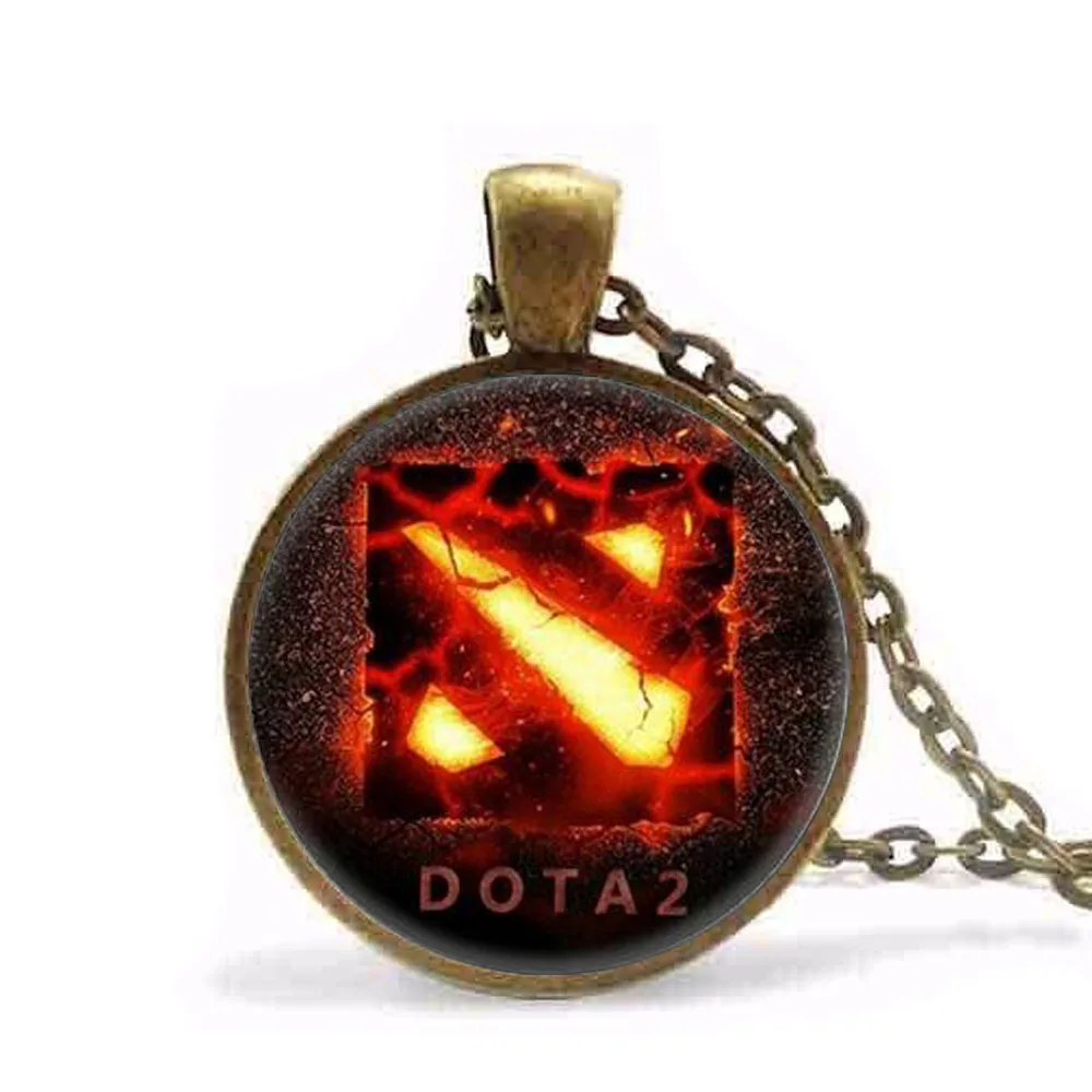 2017 New Chain Dota 2 Glass Necklace Collares game necklaces Statement Pendant For Men Women Gift Steampunk | Украшения и