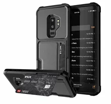

Luxury Cover For Samsung Galalxy S9 Plus S9Plus Case Hybrid Armor Card Pocket Magnetic Card Holder Crash Safe Protection Coque