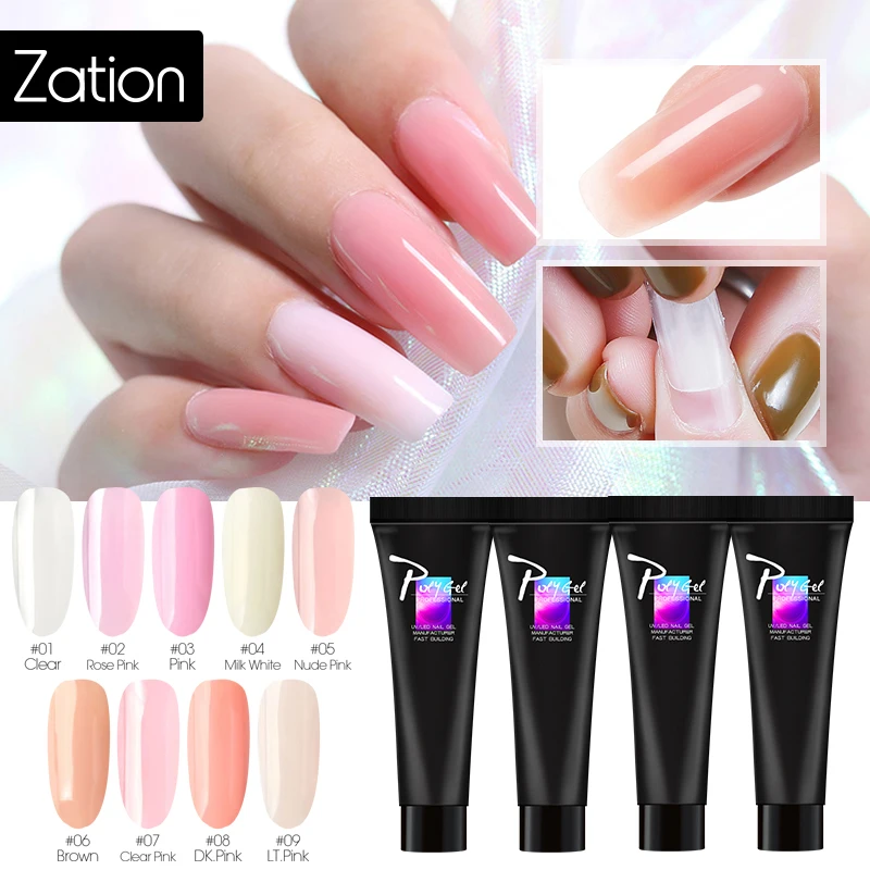 

Zation Poly Gel Nail Art 9 Colors Builder Gel Crystal Extend UV Nail Gel Varnish Extension Acrylic Builder Polygel Polish