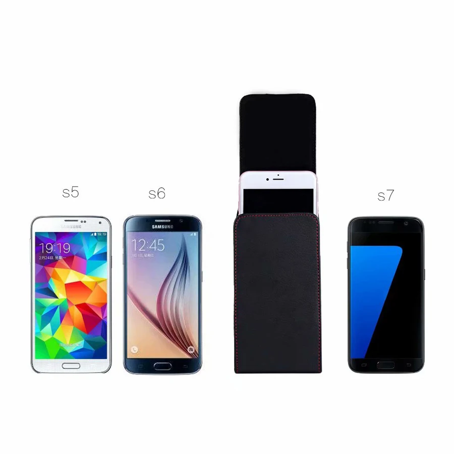 Универсальный чехол для смартфона кожаный кобура с зажимом ремня Samsung S10 S10e S9 S8 S7 S6