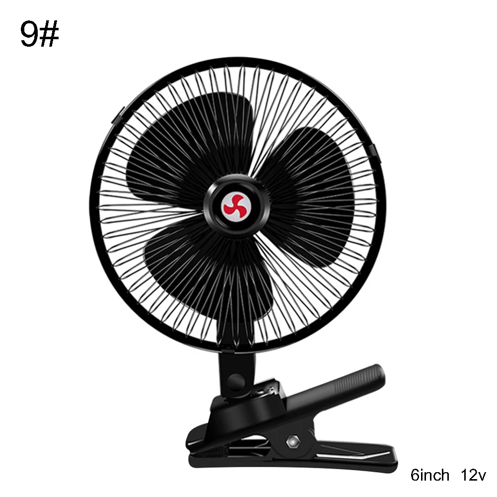 6 Inch Black 12V 12/24V 2 ветер Скорость вращающийся автомобиль плохим Шум летний вентилятор с зажимом - Цвет: 6 Inch Black 12V