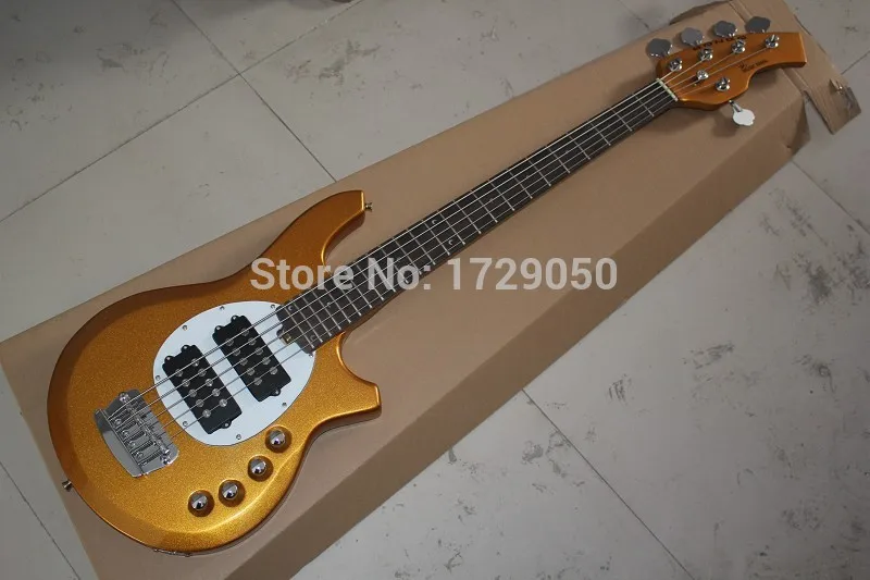 Китайская фабрика по производству гитар custom New Active Pickup Musicman Bongo Gold 5 струн