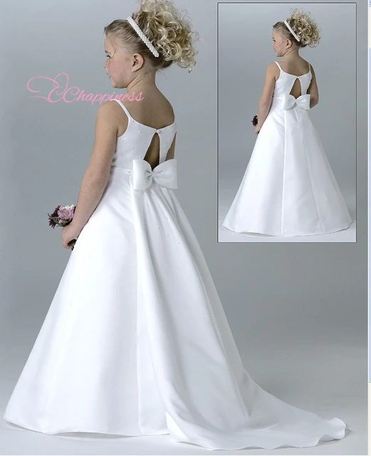 Detachable Train Flower Girl Dress