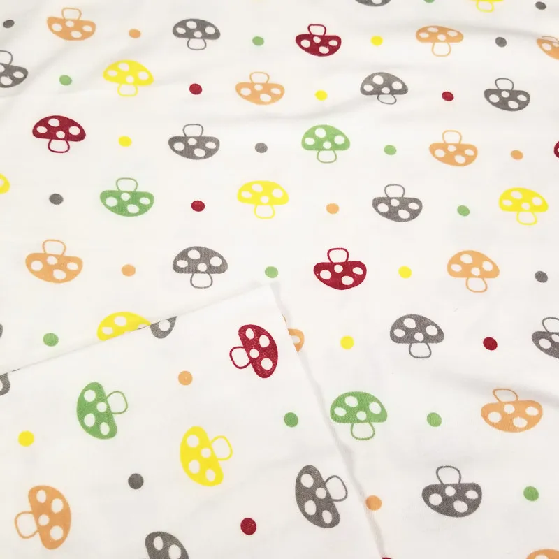 Напечатанная чесаная хлопковая ткань на полметра для шитья детской одежды DIY, нагрудники, покрытые, простыни, материал джерси