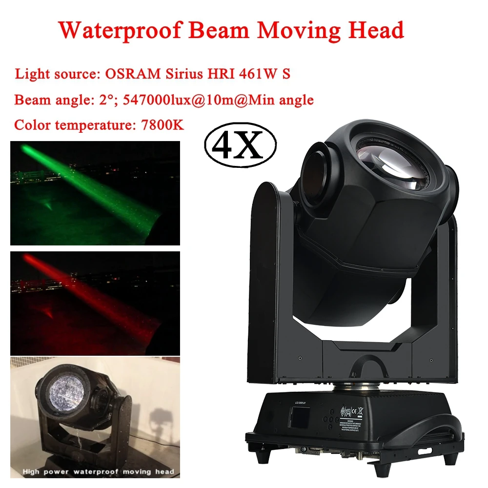 

4Pcs/Lot Large Stage Outdoor Light 461W Waterproof Super Beam Moving Head Light DMX512 Led Xmas Christmas Sound Active DJ Lights