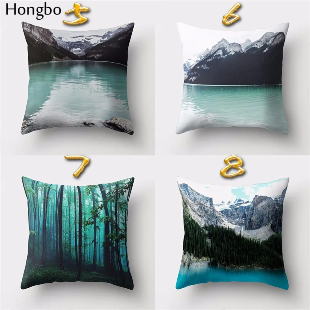 Hongbo 1 шт. цветной чехол для подушки из полиэстера с изображением горного леса|cushion