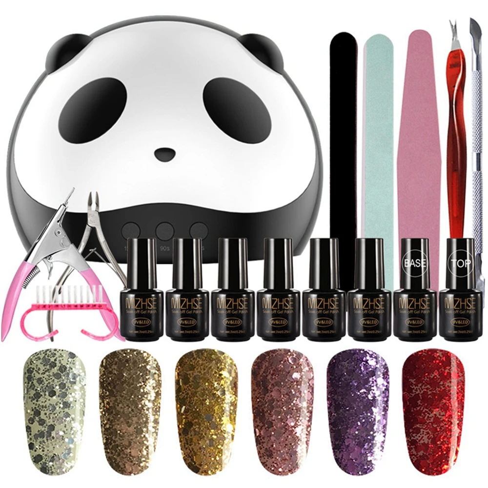 MC-D14 MIZHSE Nail Art Pro DIY полный набор гель-лака основа и топ УФ-гель для ногтей сушилка 36 Вт USB вилка лампа гибридные Лаки наборы для ногтей - Цвет: MC-D14