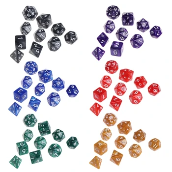 

OOTDTY Top Sell 10pcs Multicolor Acrylic Cube Dice Beads multiaspect Portable Table Games Toy