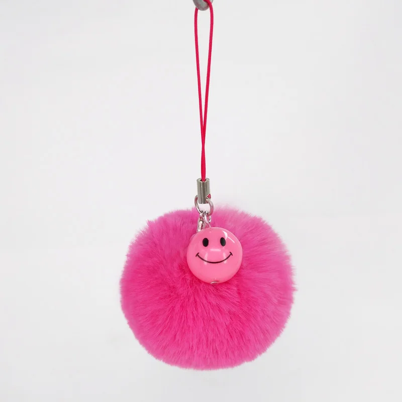 Милый смайлик 5 см помпон шар брелок Подвески для телефона аксессуары украшения ручной работы подвески для друзей