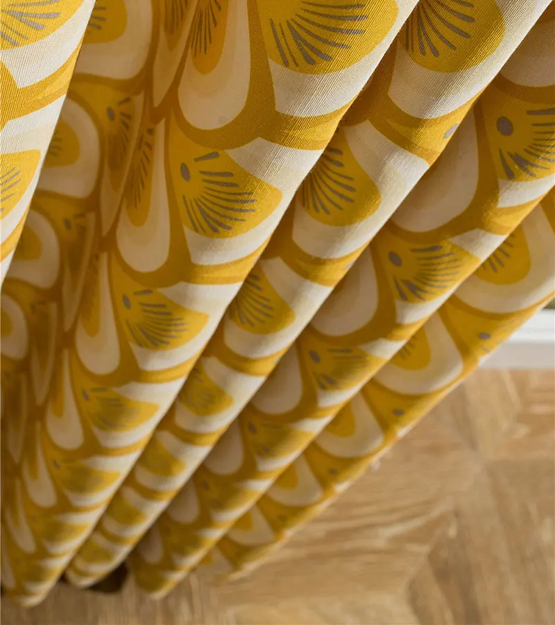 Спальня Шторы s пастырской печатных окно Украшение полиэстер хлопчато-бумажные занавески ткани желтого цвета Шторы s для Кухня