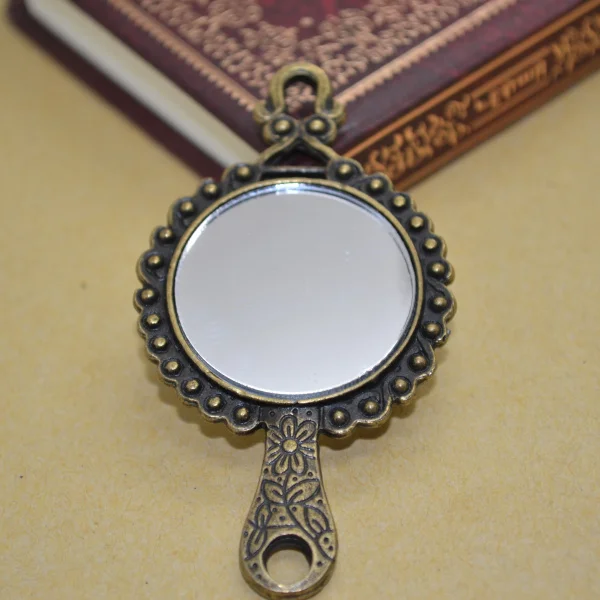 

2 pcs Single-sided mirror Charms Antique Bronze metal pendant DIY Jewelry Making 68*37mm 14115