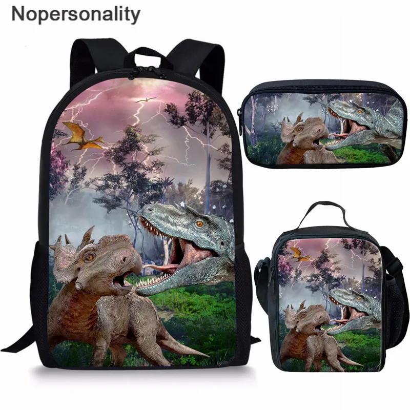Nopersonality 3 шт./компл. Юрский Мир животных печать детские школьные сумки динозавр мальчиков рюкзак для детей школьные сумки Mochila - Цвет: CC3931CGK