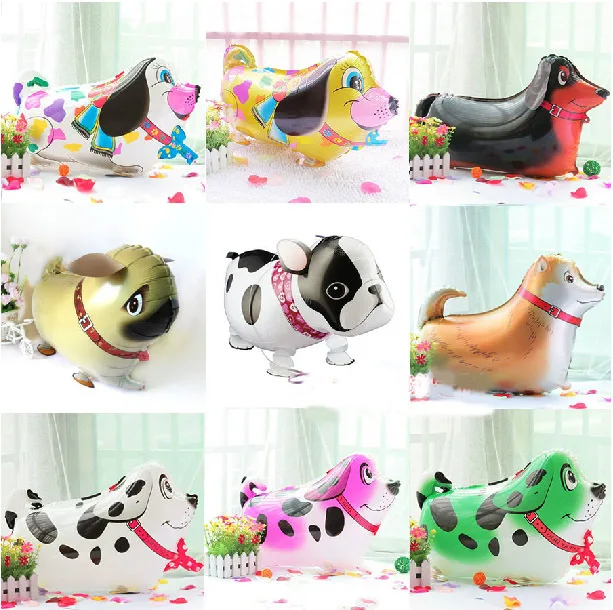 18pcs/lot 9 design dogs walking pet balloon for birthday party