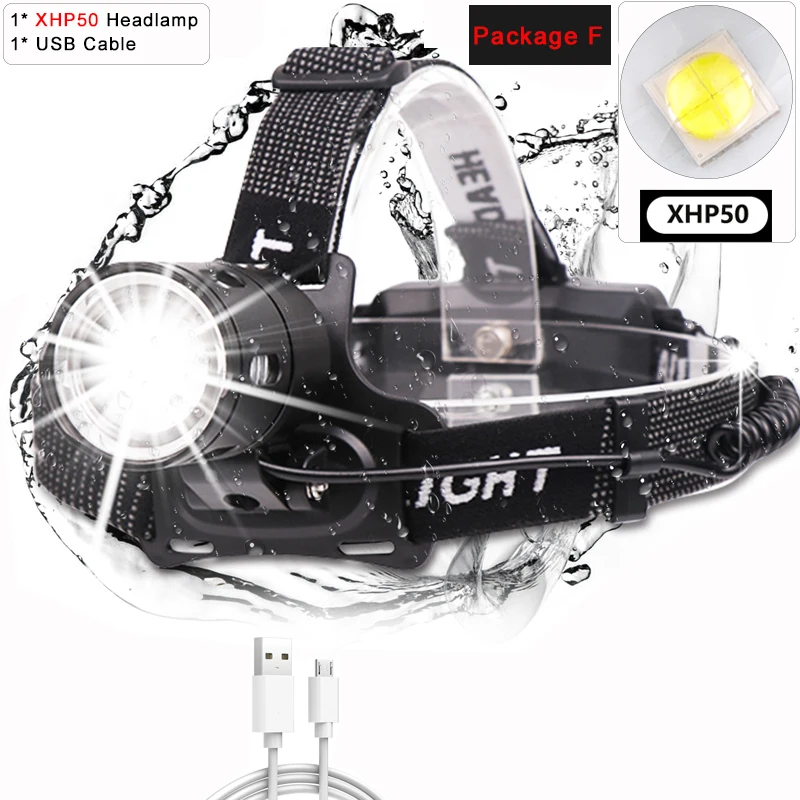 7000LM фары Мощный погрузчик 50 Led головной светильник супер яркий V6 фара Рыбалка велосипедные фары вспышки светильник фонарь linterna фонарик походный светильник - Испускаемый цвет: Package F