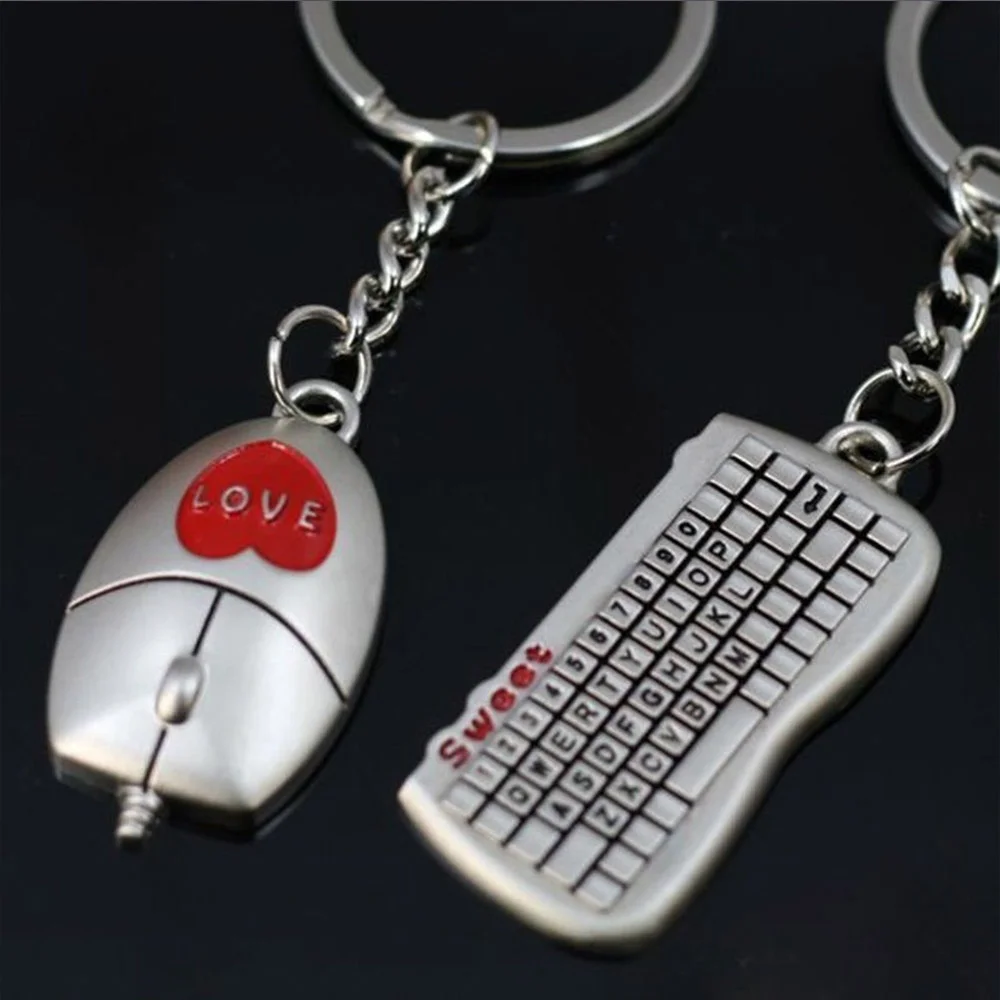 Buy 1 pair Popular Mouse And keyboard Pendant Keyring