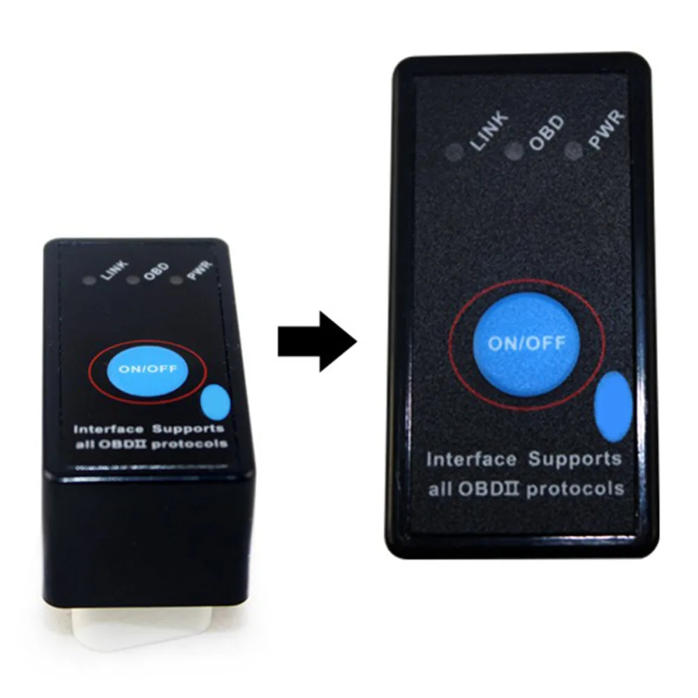 

Auto Mini V2.1 ELM327 Bluetooth ELM 327 OBD2 OBD ii CAN-BUS Diagnostic tool Car Scanner Switch Works on Android Symbian Windows