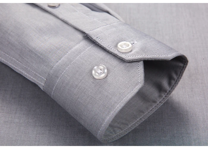 Men's 100% Cotton Long Sleeve Dress Shirts Non Iron Standard-fit Solid Spread Collar Formal Business Shirt with Pocket