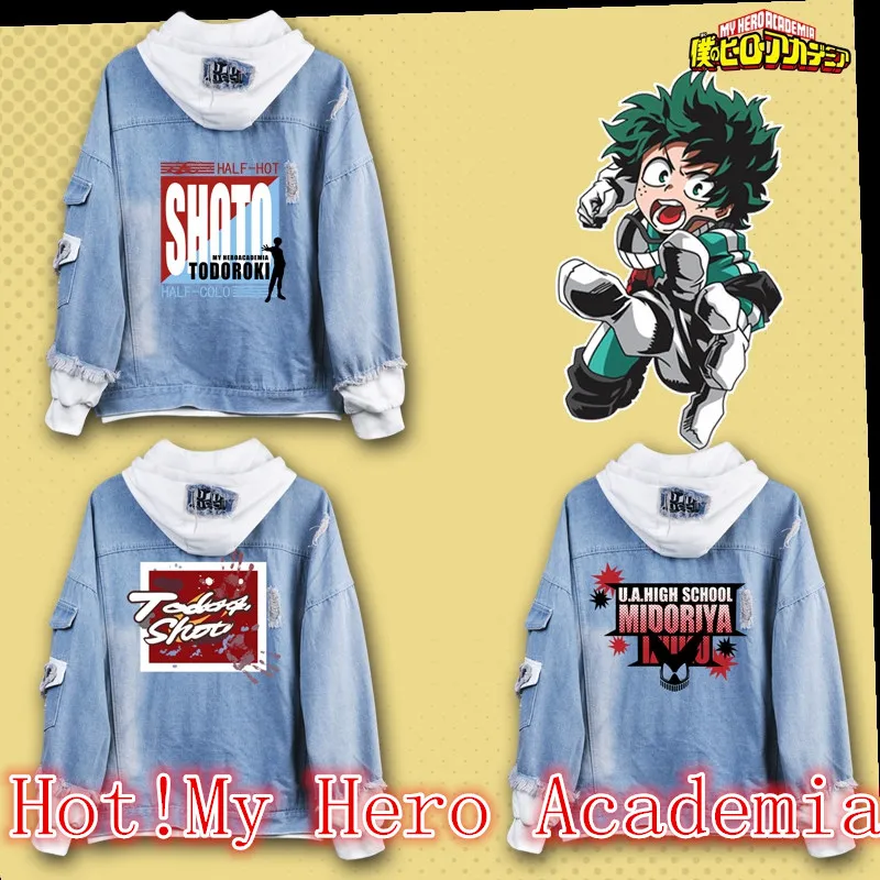 Аниме My Hero Academy Boku no Hero Academy мидория изуку джинсовая куртка пальто толстовки Толстовка с капюшоном, костюмы для костюмированной игры