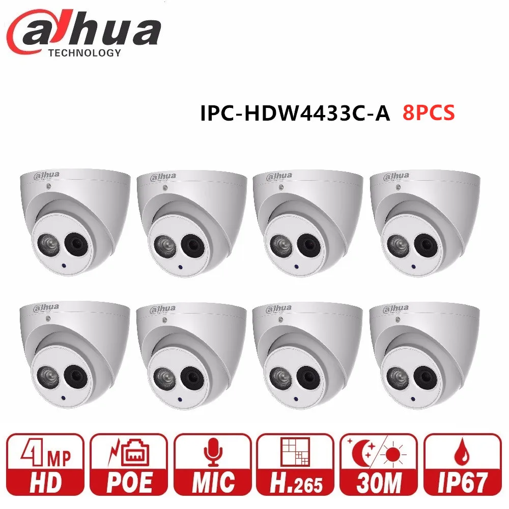 

Dahua 4MP IP Camera PoE H.265 Built-in mic IPC-HDW4433C-A replace IPC-HDW4431C-A HDW4431C-A-v2 Dome Network Camera 8PCS/LOT