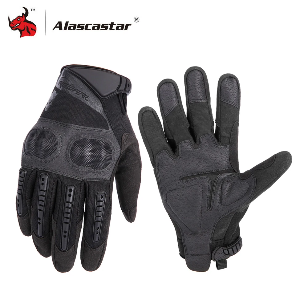 

RIGWARL Black Carbon Fiber Motorcycle Gloves Breathable Motocross Dirt Bike MTB Cycling Gloves Motorbike Riding Gant Moto Gloves